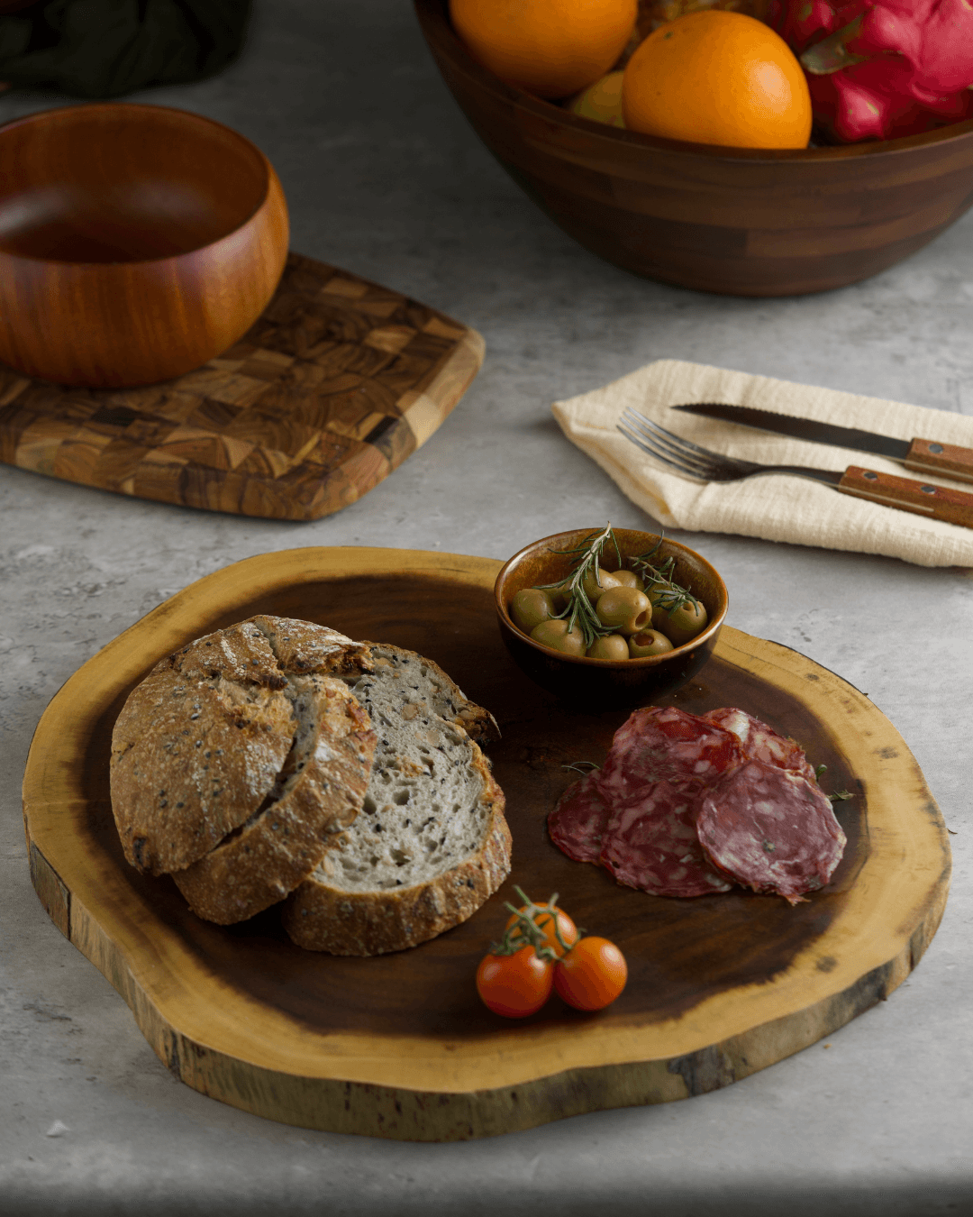 Handcrafted teak kitchen essentials