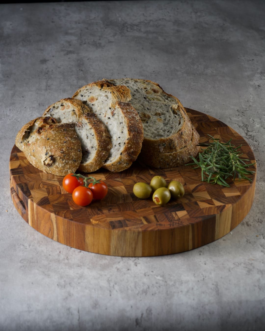Hale teak cutting board in kitchen setting